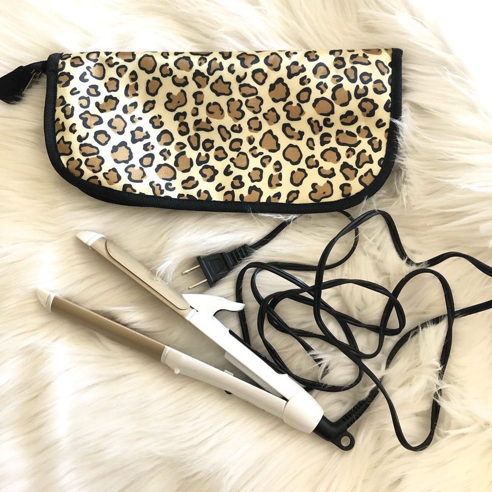 Animal Print Flat Curling Iron Bag
